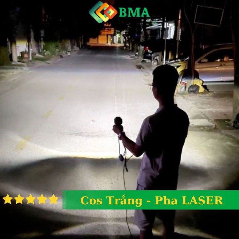 Đèn Trợ Sáng P65 BMU 55W/12.24V/DC 2 Màu 4 Chế Độ Pha Laser Tặng kèm Công Tắc Và Đi ốt