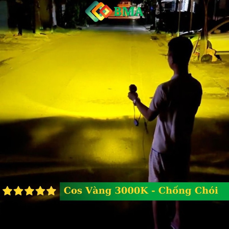 Đèn Trợ Sáng P65 BMU 55W/12.24V/DC 2 Màu 4 Chế Độ Pha Laser Tặng kèm Công Tắc Và Đi ốt
