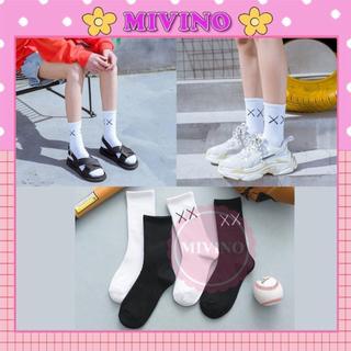 Vớ nam nữ Mivino tất trơn cổ cao thiết kế chữ XX Phong Cách TN41