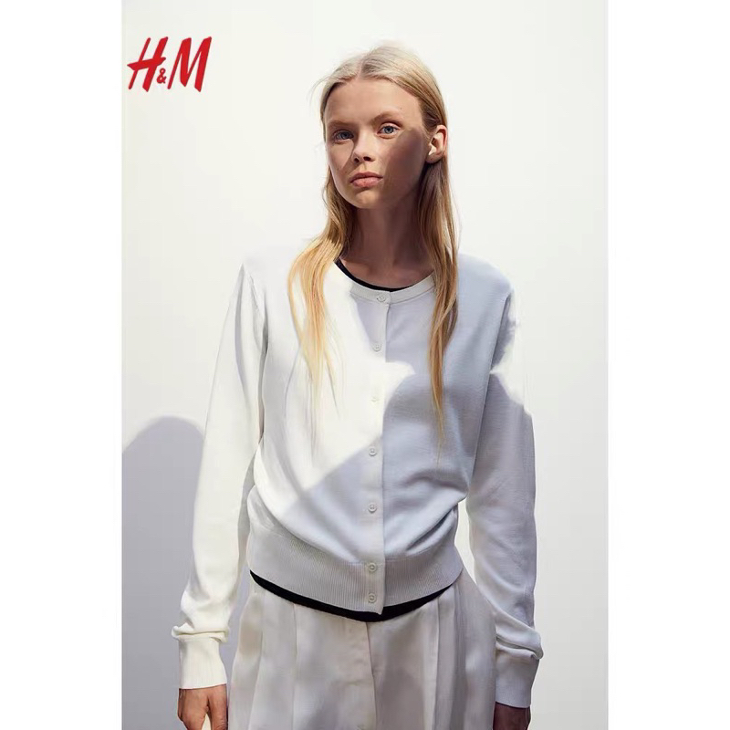 Áo len cadigan dài tay cài khuy