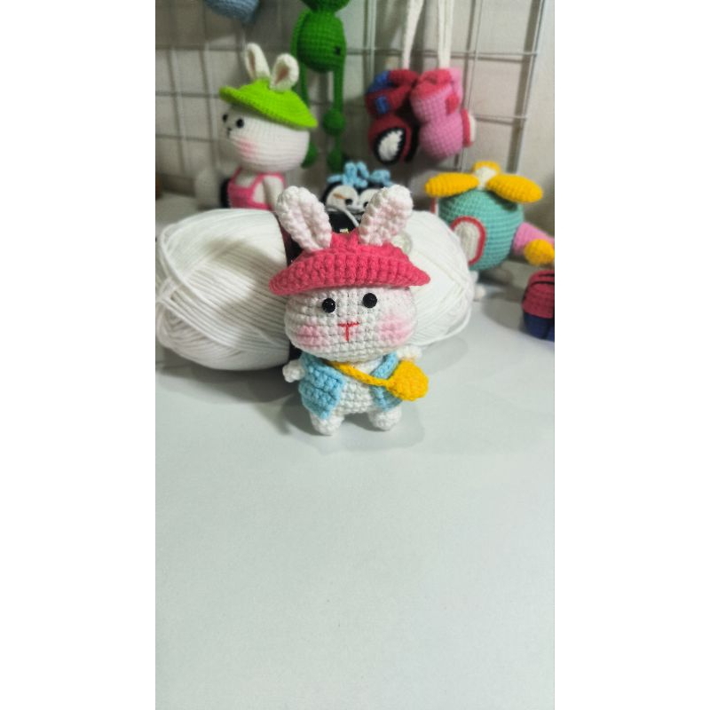 Móc khoá bé thỏ mini bằng len handmade