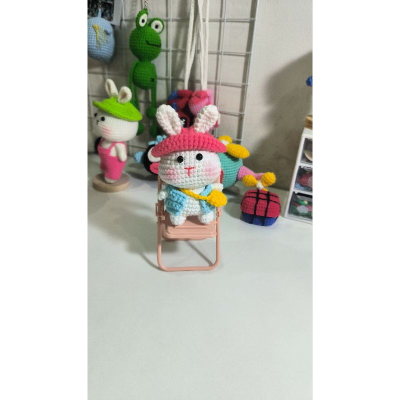 Móc khoá bé thỏ mini bằng len handmade