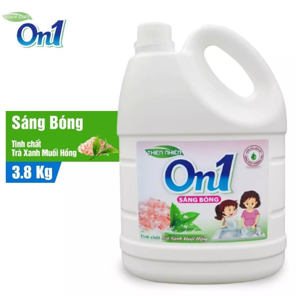 Nước Rửa Chén On1 Hương Trà Xanh Muối Hồng 3.8Kg