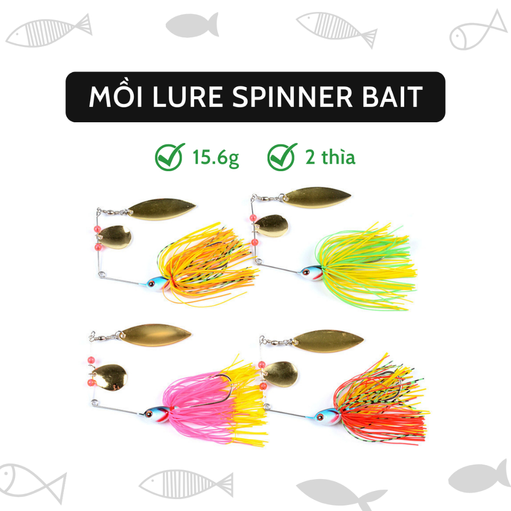 Mồi Câu Lure Spinner Bait 2 Thìa 15.6g Câu Cá Lóc Cá Chẽm
