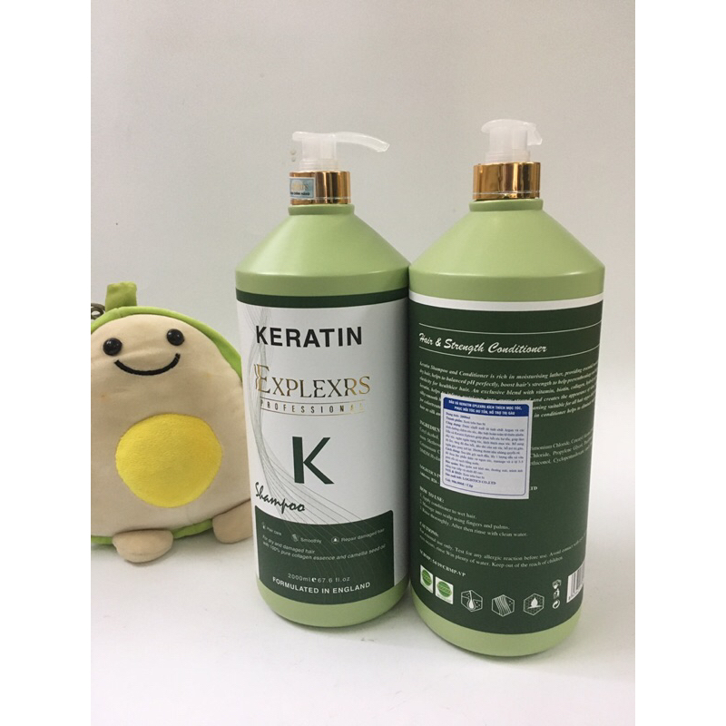 Dầu gội xả can 2000ml keratin phục hồi tóc hư tổn hương thơm