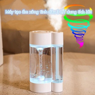 Máy tạo ẩm xông tinh dầu 3 LÍT dung tích lớn, cảm biến độ ẩm, tạo ẩm phòng công suất lớn