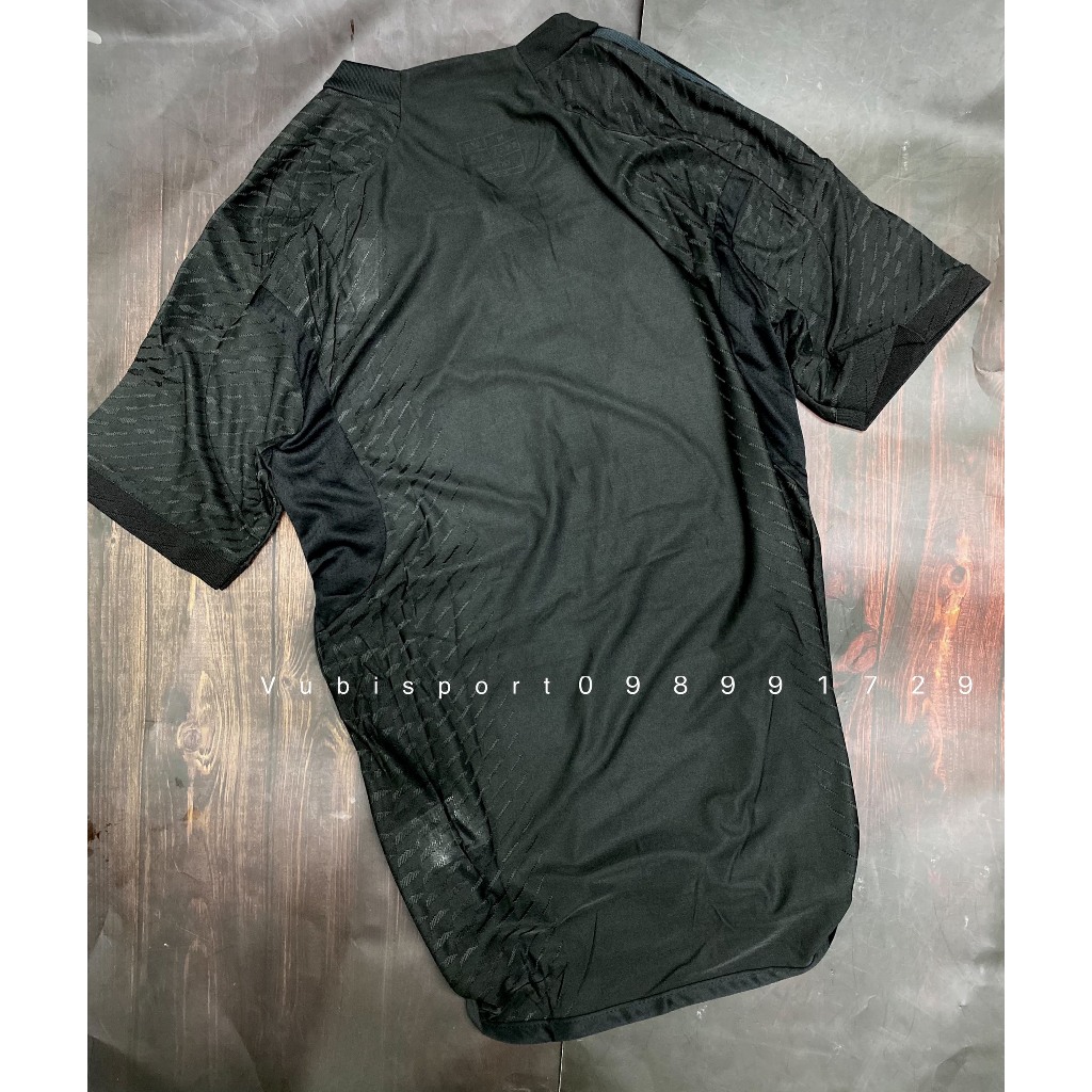 Áo bóng đá cao cấp player phiên bản cận hãng clb Real madrid 2023 màu đen họa tiết 3d