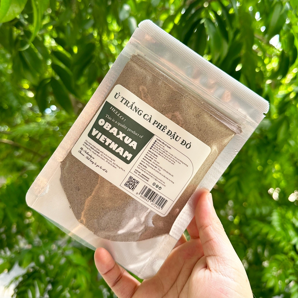 Bột Đậu Đỏ Cà Phê OBAXUA, Bột Ủ Trắng, Giảm Thâm Cho Mặt Và Body 100% Organic Túi 75g, Vancy