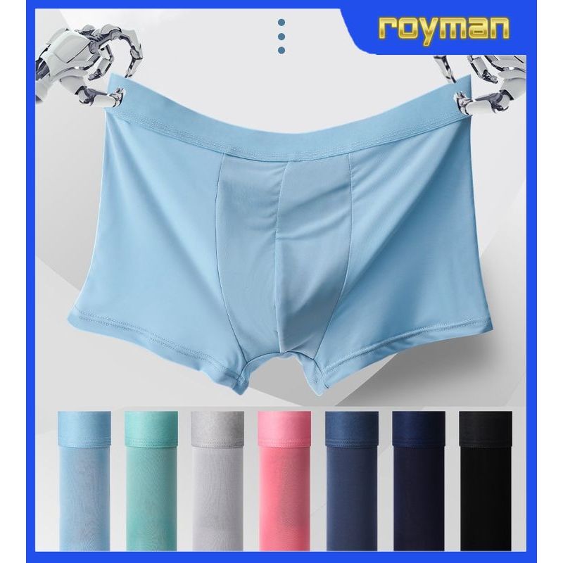 Quần Boxer Nam Lụa Băng Đế Đúc Nhập Khẩu, Quần Sịp Đùi Nam Mềm Mát Mặc Thoải Mái SL02 - ROYMAN