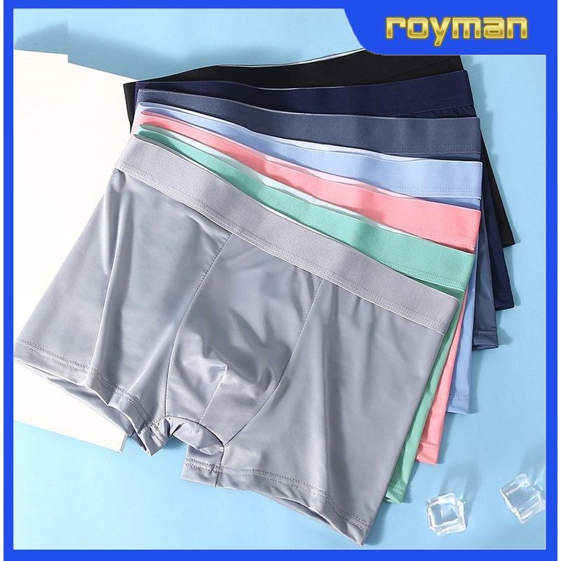 Quần Boxer Nam Lụa Băng Đế Đúc Nhập Khẩu, Quần Sịp Đùi Nam Mềm Mát Mặc Thoải Mái SL02 - ROYMAN