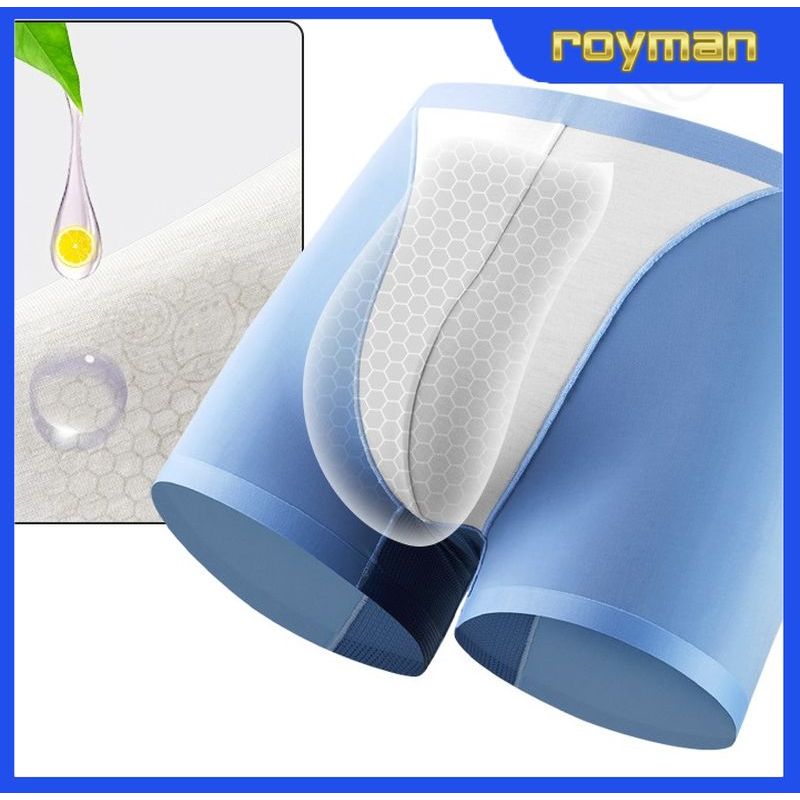 Quần Boxer Nam Lụa Băng Đế Đúc Nhập Khẩu, Quần Sịp Đùi Nam Mềm Mát Mặc Thoải Mái SL02 - ROYMAN