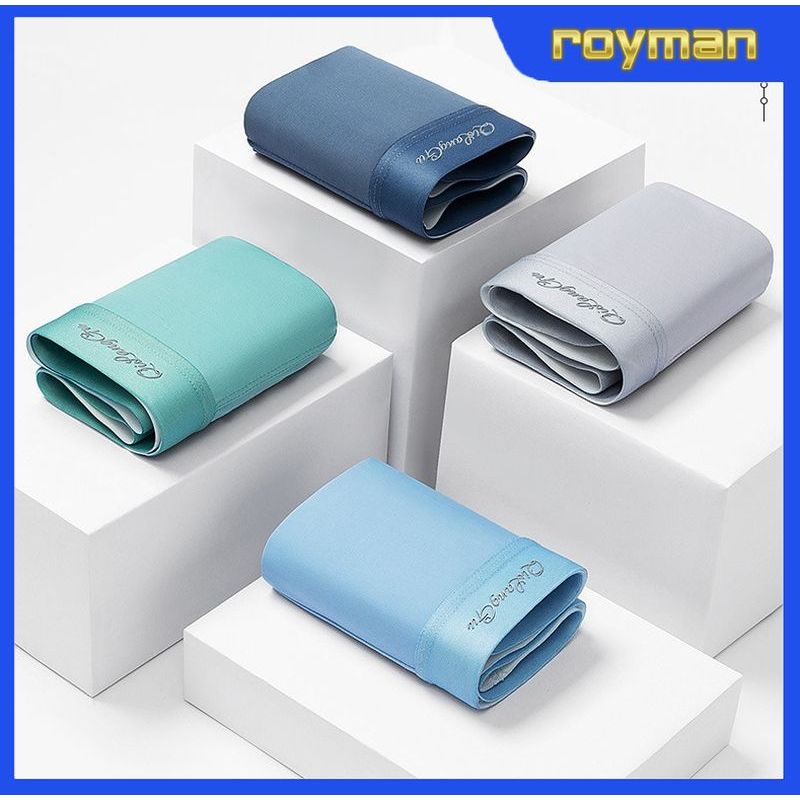 Quần Boxer Nam Lụa Băng Đế Đúc Nhập Khẩu, Quần Sịp Đùi Nam Mềm Mát Mặc Thoải Mái SL02 - ROYMAN