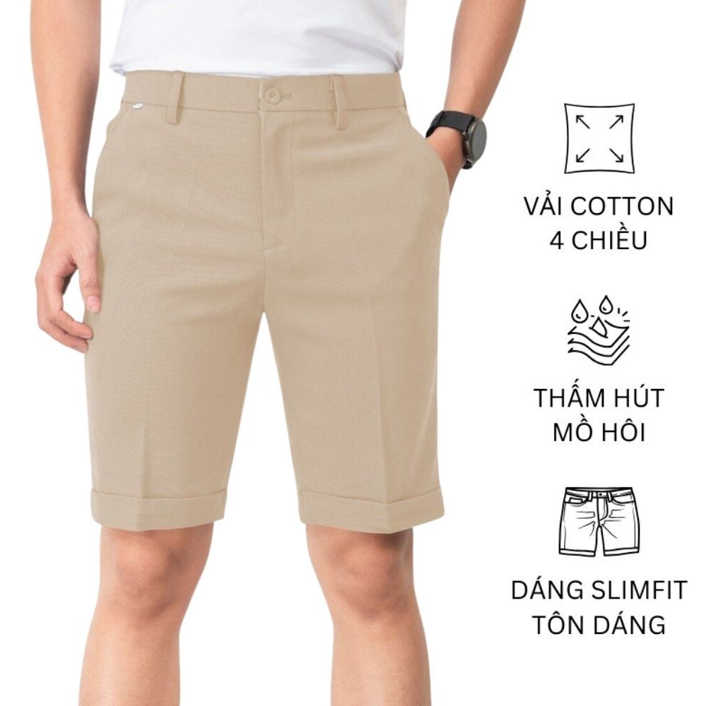 Quần short tây nam GOZIN.SHOP Chất liệu vải mềm mại,co giãn nhẹ tạo nên sự thoái mái cho người mặc quần sọc nam