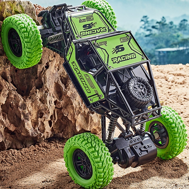 Xe điều khiển địa hình offroad + Pin sạc，Ô Tô Điều Khiển Từ Xa 2.4GHZ，4 CHIỀU，đèn led, chịu mọi va đập tốc độ cao
