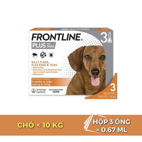 [1 Tuýp] Nhỏ gáy trỵ ve rận Frontline Plus dưới 10kg cho chó