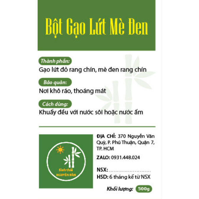 BỘT GẠO LỨT MÈ ĐEN 500GRAM