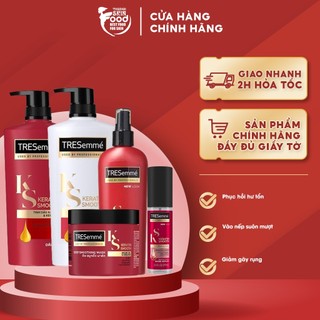 Combo TRESemmé Keratin Smooth Chăm Sóc Tóc Chuẩn Salon Vào Nếp Suôn Mượt