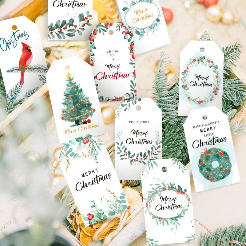 Set 10 thiệp giáng sinh, gift tag christmas gói quà giáng sinh