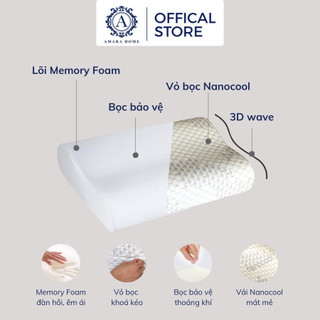 Gối memory foam Nanocool Wave