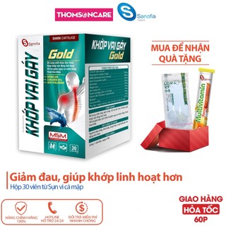 Viên uống bổ xương khớp vai gáy gold, bổ sung chất dịch nhày khớp, giúp khớp linh hoạt từ sụn vi cá mập - Lọ 30 viên