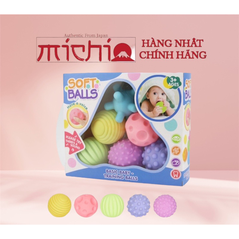 Bóng cho bé chơi, bóng xúc giác giúp phát triển xúc giác, thị giác, thính giác cho bé