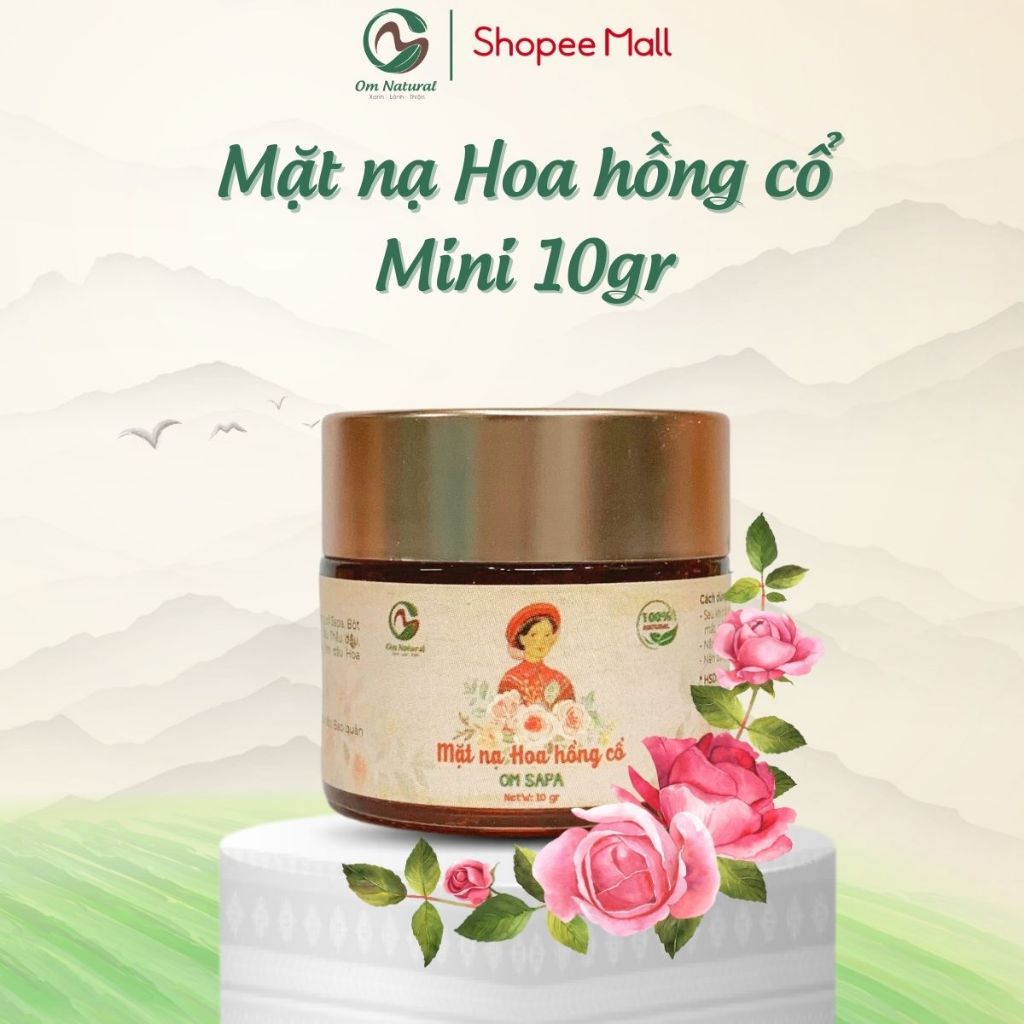 Mặt Nạ Dưỡng Sáng Da Hoa Hồng Cổ Sapa A Om Natural 10g