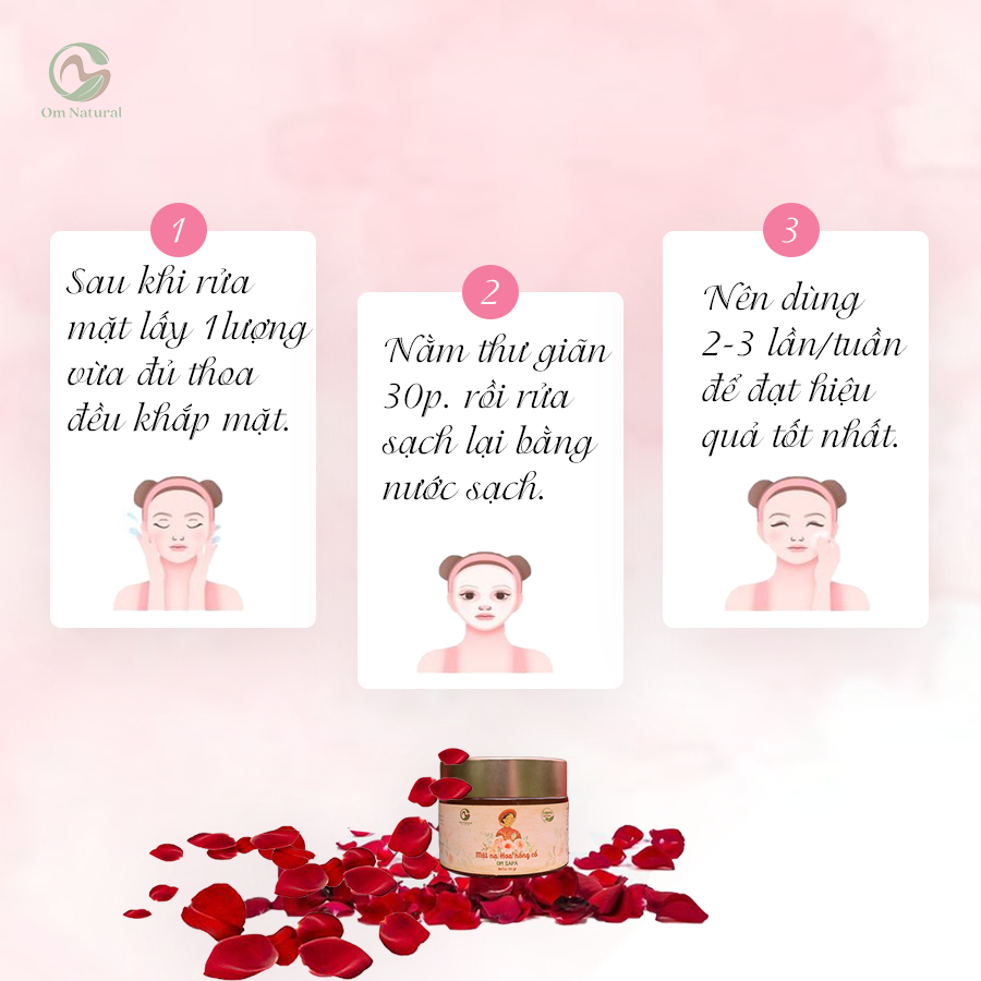 Mặt Nạ Dưỡng Sáng Da Hoa Hồng Cổ Sapa A Om Natural 10g