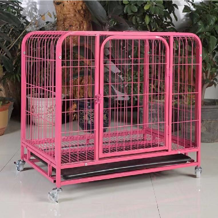 Chuồng chó nan ống YD có bánh xe YD60 YD80 YD95 Chuồng lồng chó mèo lớn đến 50kg