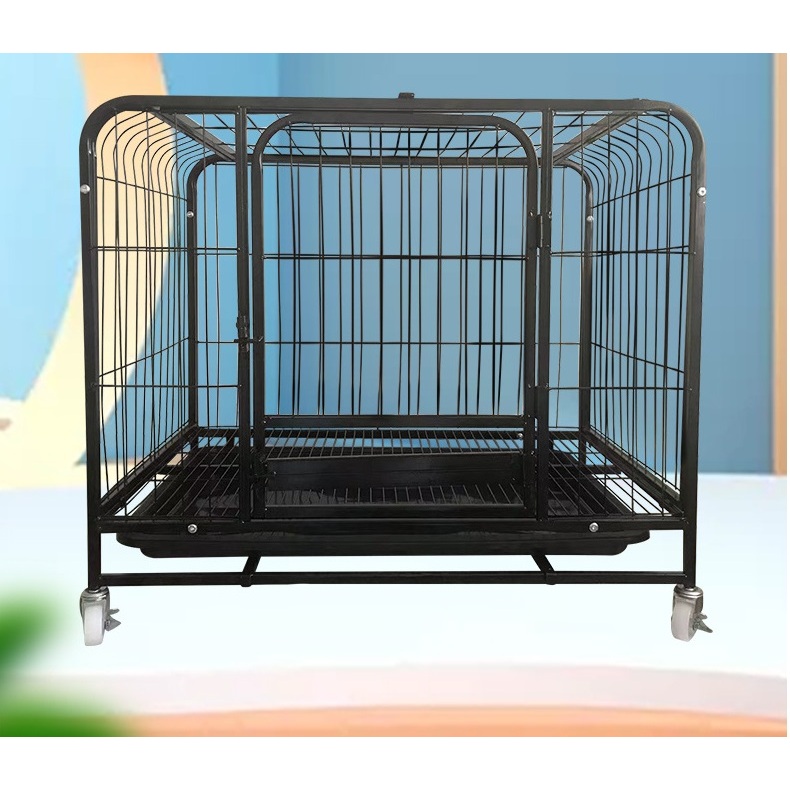Chuồng chó nan ống YD có bánh xe YD60 YD80 YD95 Chuồng lồng chó mèo lớn đến 50kg