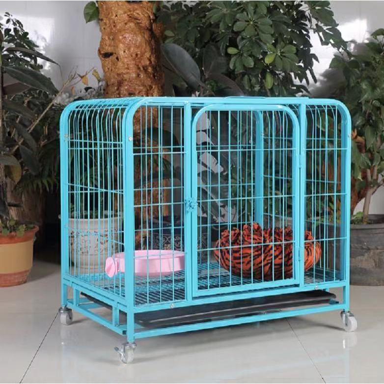 Chuồng chó nan ống YD có bánh xe YD60 YD80 YD95 Chuồng lồng chó mèo lớn đến 50kg