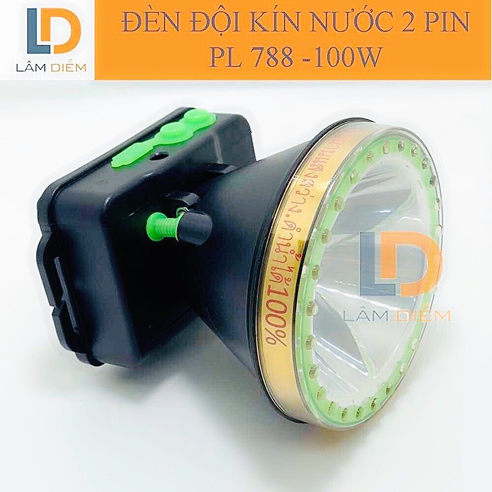 Đèn pin đội đầu 100w 2 pin sạc siêu sáng kín nước 788 - 888