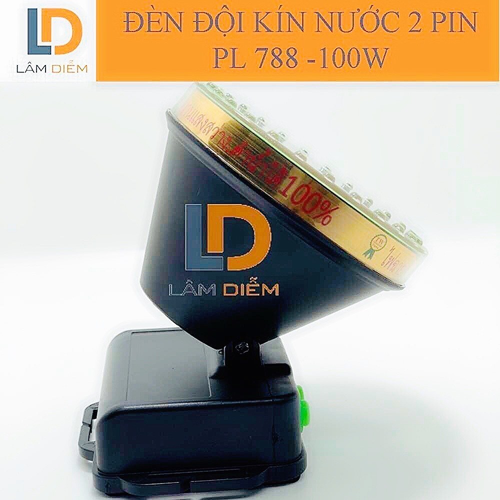 Đèn pin đội đầu 100w 2 pin sạc siêu sáng kín nước 788 - 888