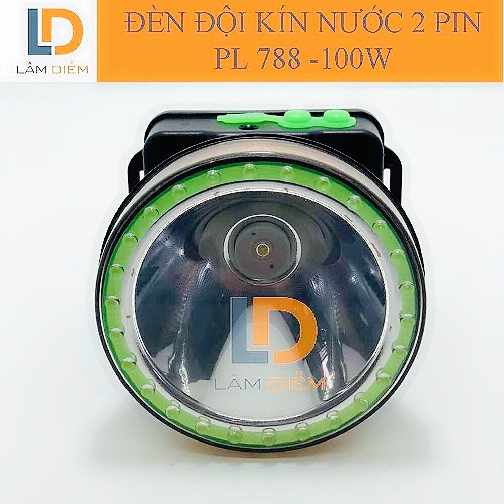 Đèn pin đội đầu 100w 2 pin sạc siêu sáng kín nước 788 - 888