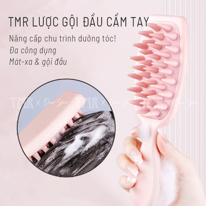 Lược Gội Đầu Cầm Tay Thư Giãn Và Massage Da Đầu TMR Bubble Shampoo Brushing