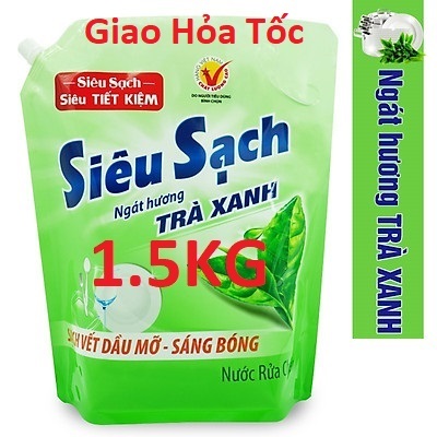 Nước rửa chén Lix đậm đặc 400g rửa chén Lix Yes 400g, 750g hương chanh túi lix 1.5kg hương trà xanh