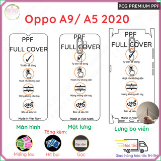 Dán ppf oppo a5 2020/ a9 2020 dành cho màn hình, mặt lưng, full lưng viền siêu bảo vệ loại bóng, nhám