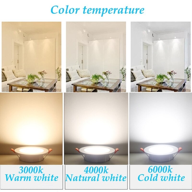 Đèn Led Âm Trần 7W 3 Chế Độ Màu Viền Bạc , Viền Vàng , Đèn downlight phi 90