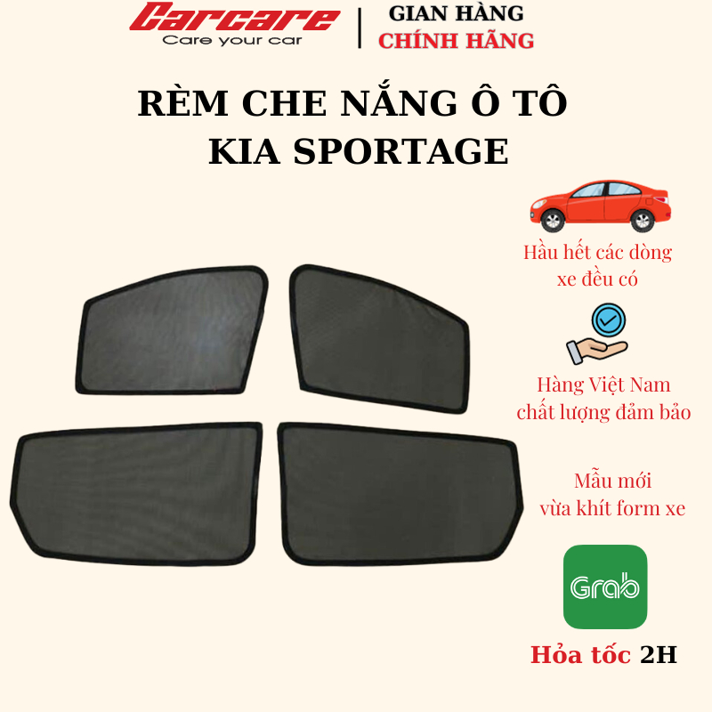 Rèm che nắng theo xe Kia Sportage 2010-2015, 2016-2020,2023- Bộ 4 tấm dính nam châm