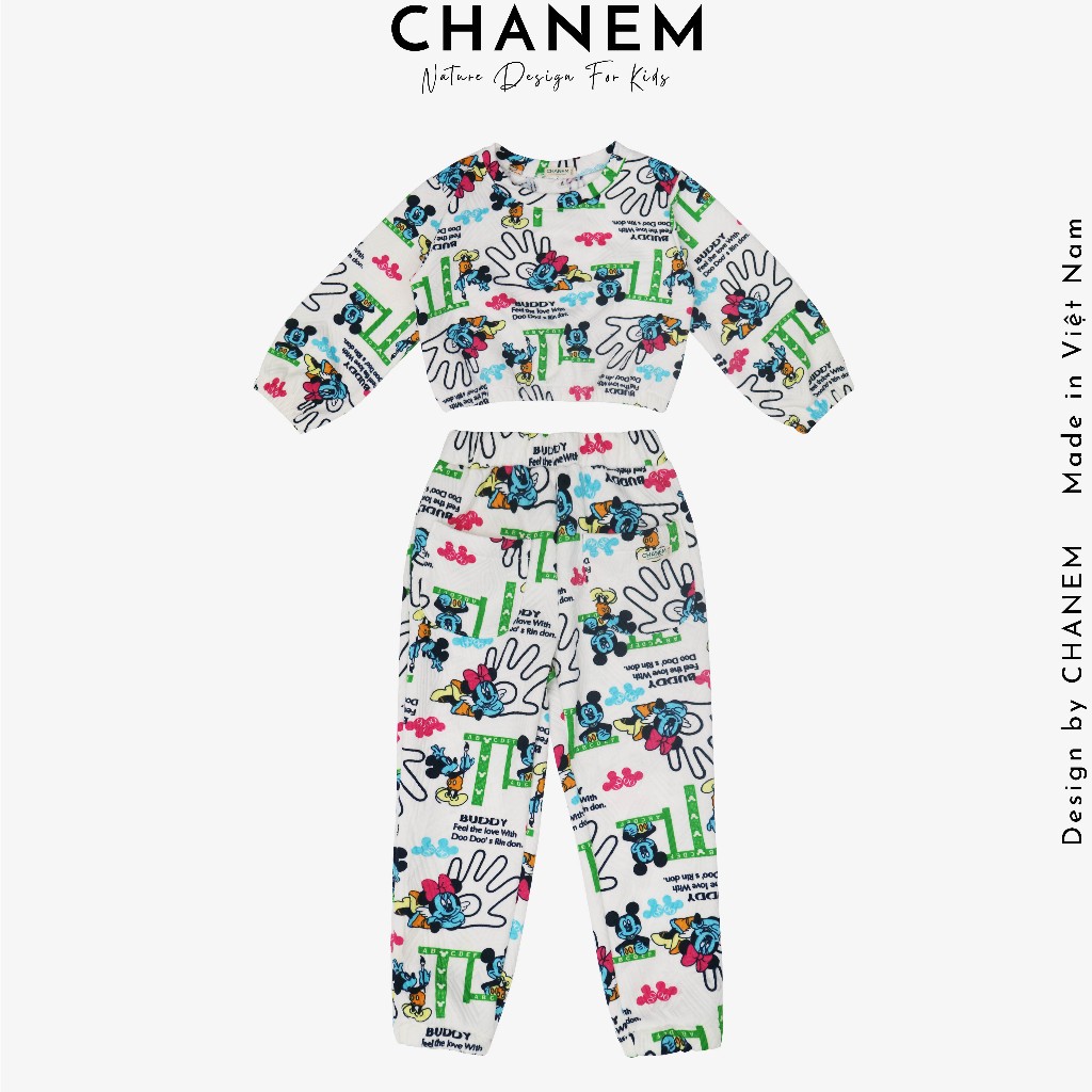 Set áo và quần MIKSE CHANEM chất cotton chần bông mỏng siêu mềm ấm áp và giữ nhiệt cho bé (quần có 2 túi trước xinh xắn)