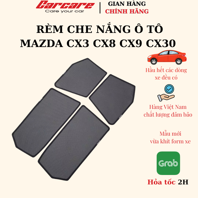 Rèm che nắng ô tô Mazda CX3, CX30, CX8, CX9 Tấm che nắng ô tô nam châm hàng loại 1