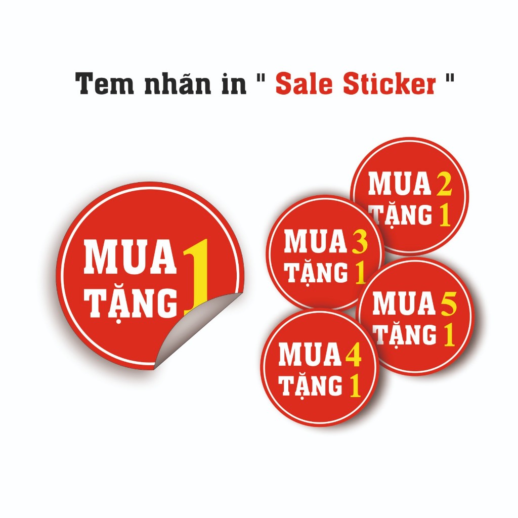 Mua1Tang1 Sticker label_Tem nhãn in Sale sticker_100pcs