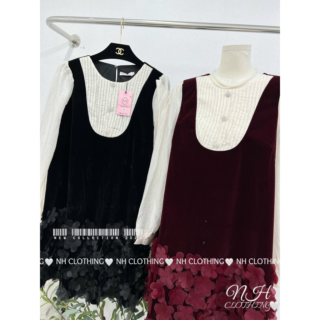 Váy chân đính hoa sm chuẩn l1