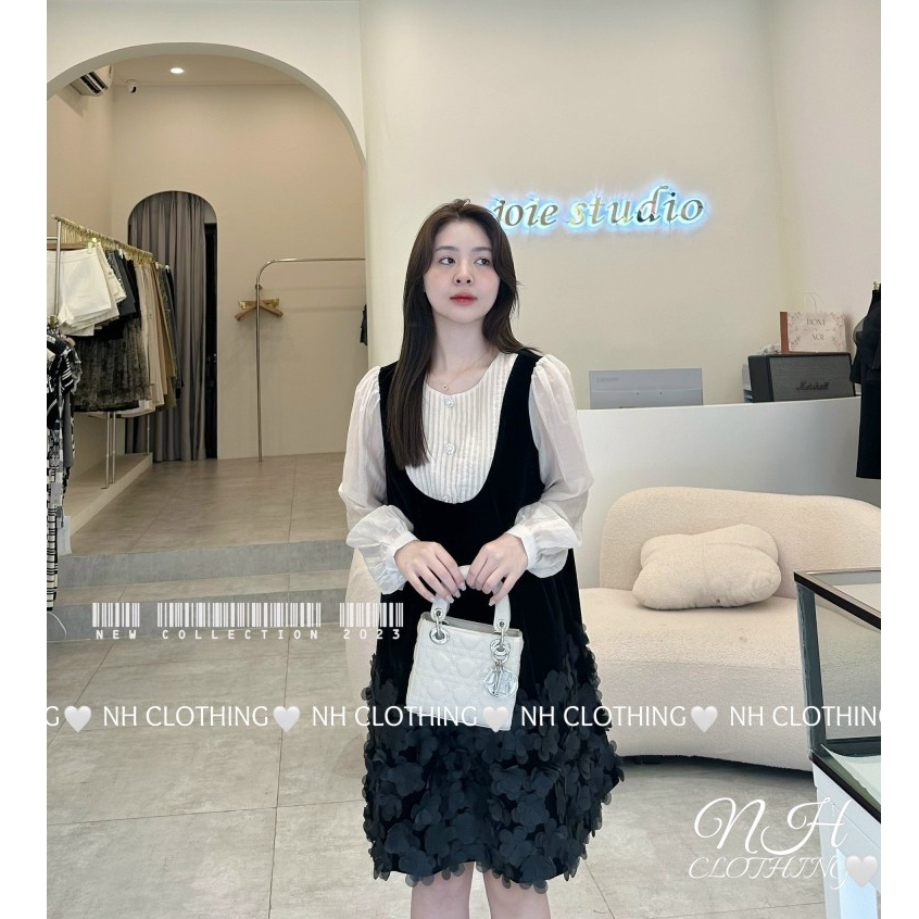 Váy chân đính hoa sm chuẩn l1
