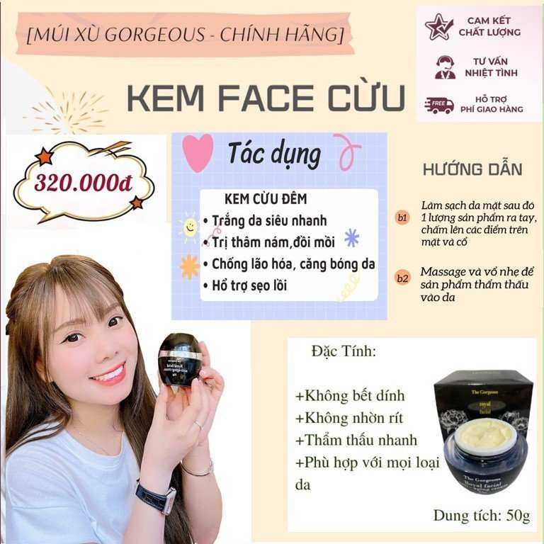 BỘ ĐÔI KEM CỪU NGÀY + ĐÊM GORGEOUS MÚI XÙ + TẶNG 2 TẨY TBC DA MẶT