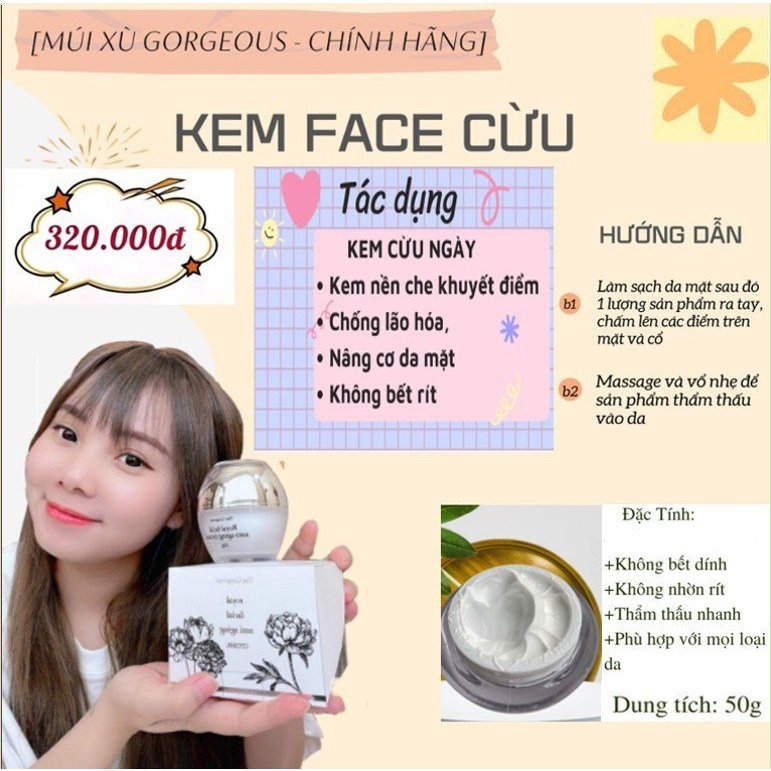 BỘ ĐÔI KEM CỪU NGÀY + ĐÊM GORGEOUS MÚI XÙ + TẶNG 2 TẨY TBC DA MẶT