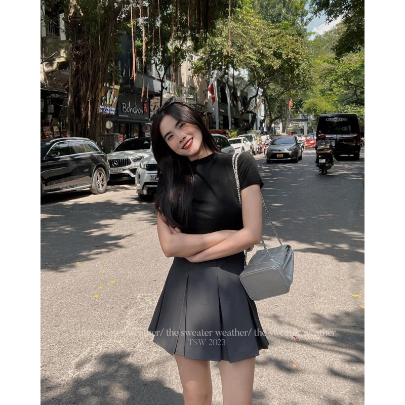 Chân váy tennis xếp ly to cạp cao the.sweaterweather TSW