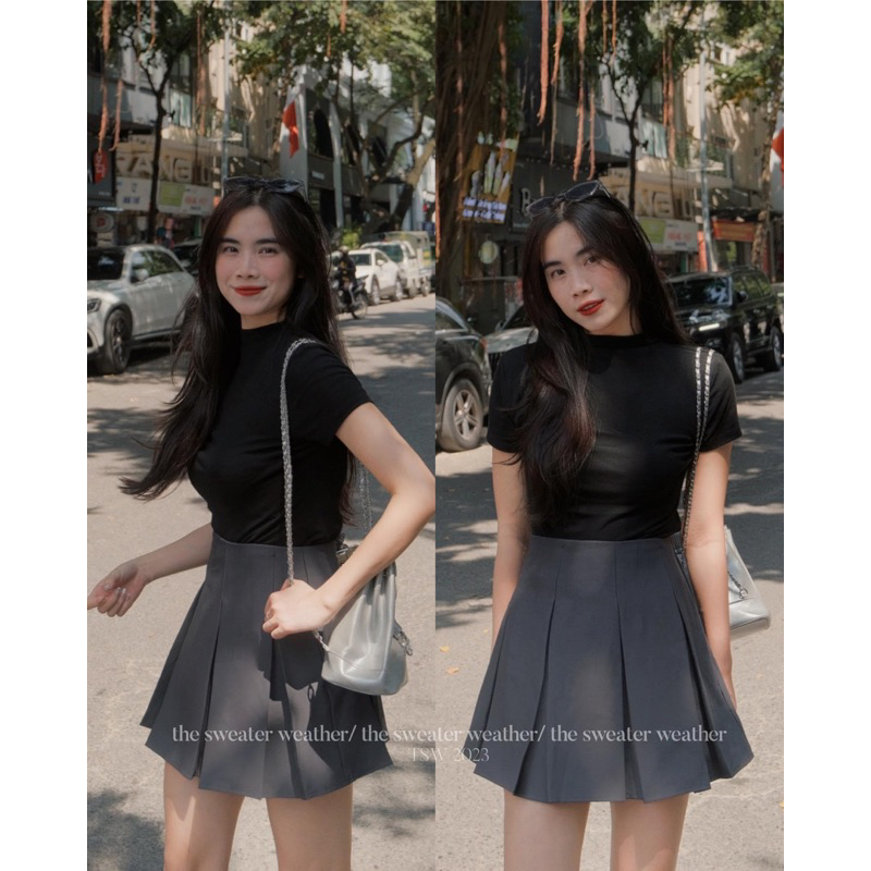 Chân váy tennis xếp ly to cạp cao the.sweaterweather TSW