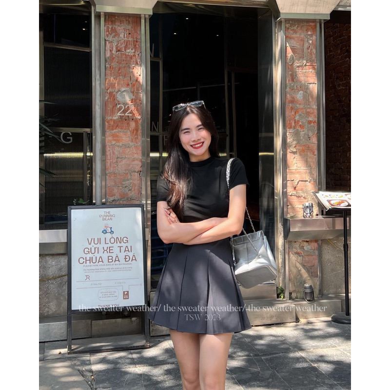 Chân váy tennis xếp ly to cạp cao the.sweaterweather TSW