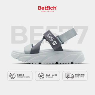 Giày Sandal Quai Chéo Nam Nữ Unisex BeRich BE577 Xám - Đế Cao 5cm