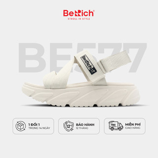 Giày Sandal Quai Chéo Nữ Unisex BeRich BE577 Kem Full - Đế Cao 5cm